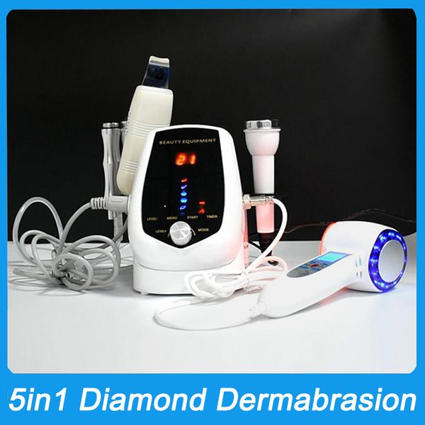 Neue 5in1 Dermabrasion Maschine Hautverjüngung Mikrodermabrasion Faltenentfernung Spa Hautwäscher Tiefenreinigung Heiß Kalt Hammer Anti Aging Sauerstoff Peeling