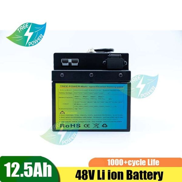 18650 Baterias ricaricabili 48v 12.5Ah per motore E-bike Batteria di accumulo solare agli ioni di litio per auto + caricabatterie