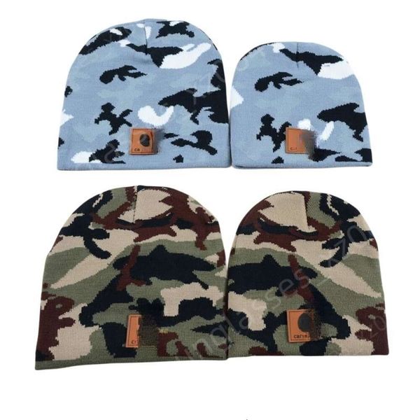 Carharttlys Beanie Hat Designer Qualità originale Outdoor Camouflage Cappello lavorato a maglia Cappello pullover Cappello di lana Cappello isolante Cappello per bambino adulto Cappello di tendenza