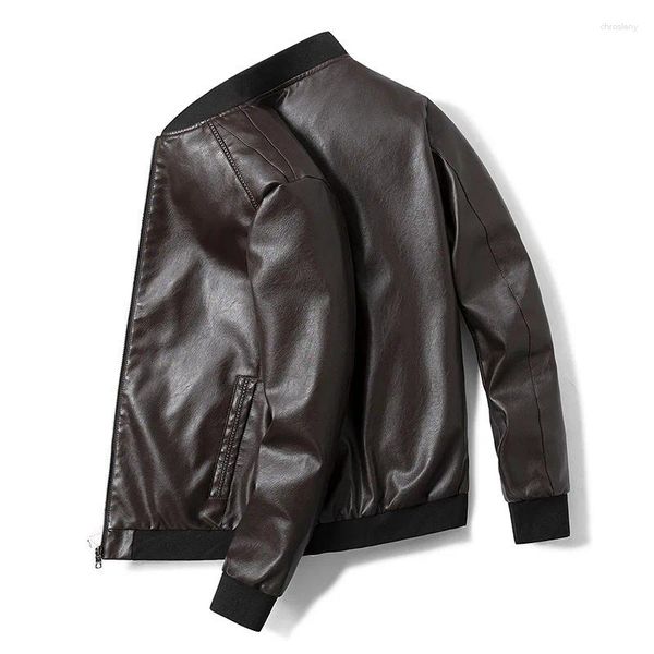 Jaquetas masculinas 8xlbig tamanho pu jaqueta de couro homens gola fina moda motocicleta causal casaco moto motociclista