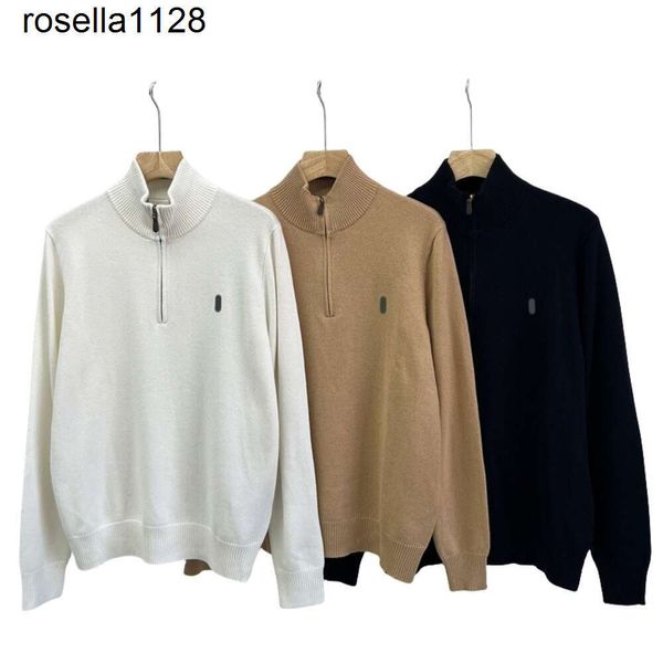 Nuevo 23ss Diseñador Ralphs Otoño Laurens Suéter Suéteres originales Jersey de manga larga Nudos Casual Pony Cremallera Suéter Sudaderas para hombres Jersey suéter