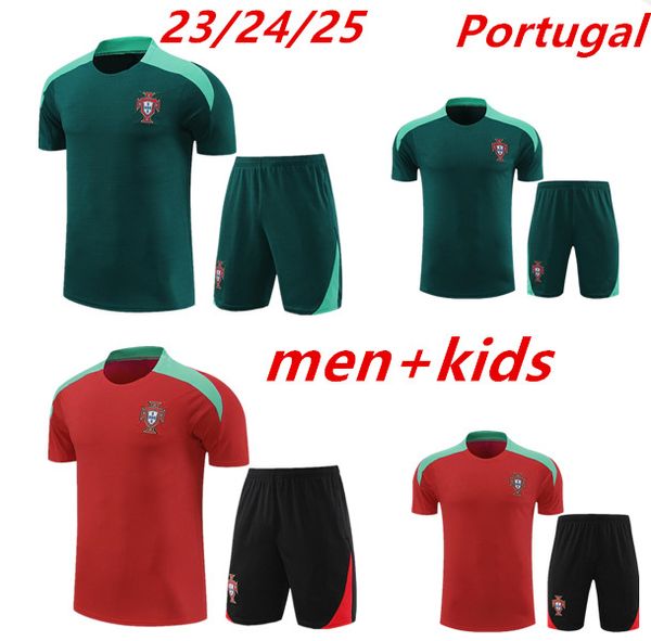 2023 2024 2025New Homens PortugalS Tracksuits Moletom Futebol Treinamento Terno 23 24 25 Portugieser Shorts Mangas Treino Camisa Kits Kids Survetement