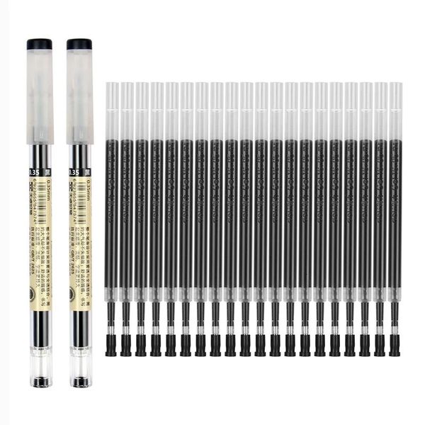 Canetas esferográficas 11 Pçs / lote 035mm Ultra Fine Finance Gel Pen BlackBlueRed Recargas Hastes Gelpen para Escola Escritório Exame Suprimentos Papelaria 231113