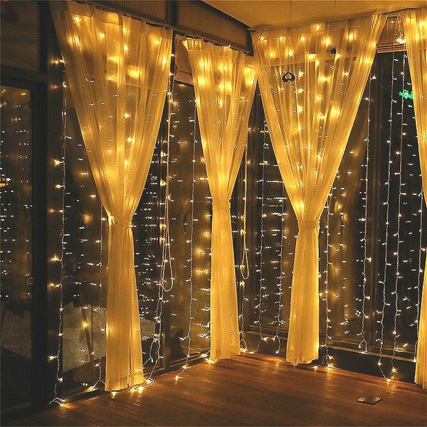 Stringhe LED 3x1m 3x2m 3x3m Luci per tende Ghiacciolo Fata Stringa di luci Natale all'aperto Per matrimoni Casa Finestra Camera da letto DecorazioneLED