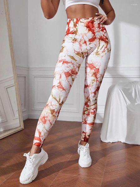 Leggings femininas mulheres sexy 2023 primavera verão sem costura senhoras roupas de fitness tie-tingido calça apertada alta cintura push up esporte