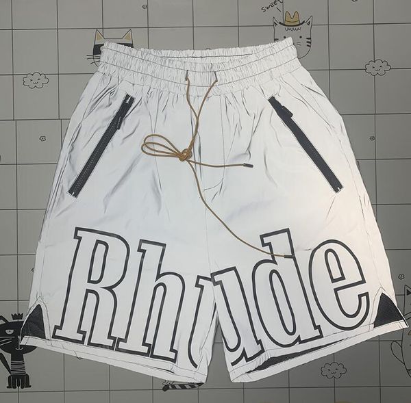 Mens Rhude Shorts Summer Basket Praia Reflexivo Designer Masculino