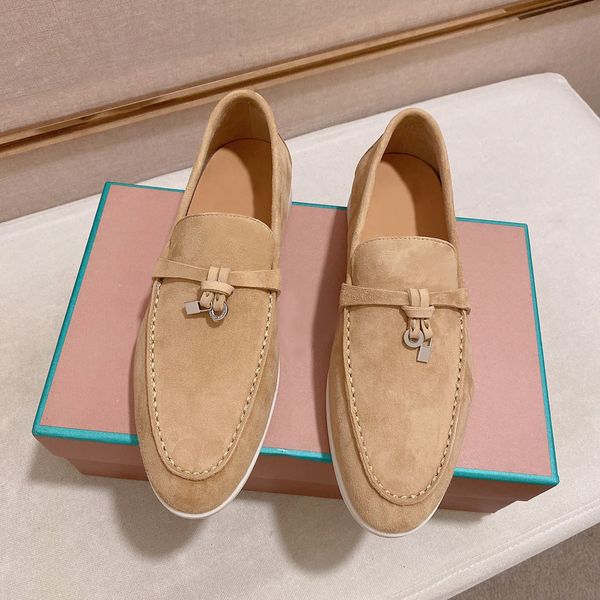 Erkekler Kadın Loafers Ayakkabı Loro Casual Spor Sake Summer Charms Walker Walker Beyaz Süet Loafer Runer Runner Tric Rolor Tekne Toz Tasarımcı Erkek Kadın Lüks Açık Ayakkabı 35-45