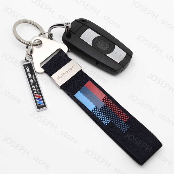 Anéis -chave New Fashion Keychain Lomloy+ Nylon Impressão requintada para BMW E30 E46 E90 E60 E39 E36 F30 X5 X6 M Acessórios para carros de desempenho J230413