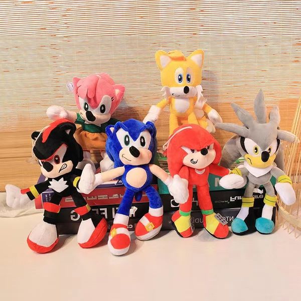 Anime por atacado 30 cm Sonic Hedgehog Plush Toys Jogos para jogos de jogo de jogo corporativo Decoração da sala de presentes corporativa