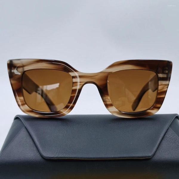 Occhiali da sole 2023 Moda alla moda Donna Occhiali da vista quadrati eleganti in acetato per occhiali UV400 polarizzati fatti a mano vintage femminili