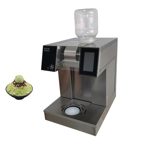 Máquina comercial inteligente de floco de neve, 1200w, coreia, bingsu, máquina de cone de neve, triturador de gelo, refrigerado a água