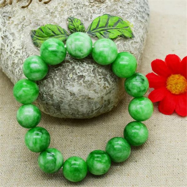 Strang Stil Natürliche Grüne Kalte Jadeit Armband Mode 10 MM Perlen Chinesischen Handwerk Männer Frauen Großhandel