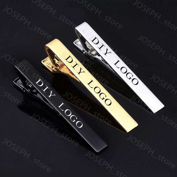 Fermacravatta Personalizzazione Nome fai da te Modello 5.8 * 0.6cm Fermacravatta per uomo Acciaio Argento Colore Oro Business Fermacravatta Chiusura Cravatta J230413