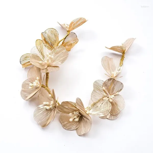 Haarspangen Gold Silber Farbe Kupfer Floral Brautkrone Frauen Tiara Handverdrahtet Hochzeit Stirnband Accessores
