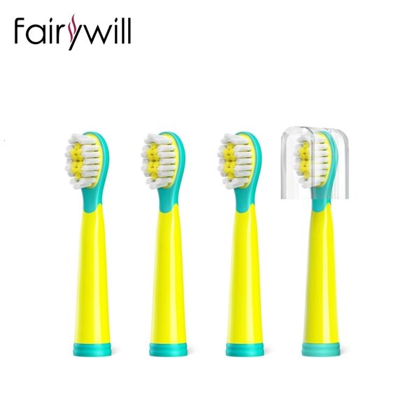 Escovas de dentes Cabeça Fairywill escovas de dentes elétricas Cabeças de substituição escova de dentes elétrica 4 cabeças para FW-2001 escova de dentes 230413