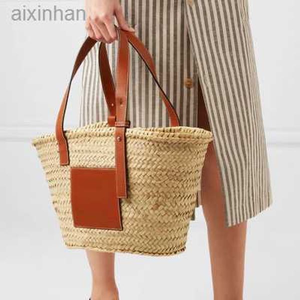 Designer-Strandtasche Big Straw Totes Bag Handmade Woven Women Travel Handbags Crochet Flower Hand Bags New SummerHigh quality