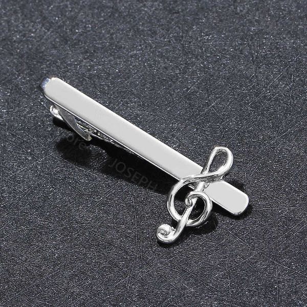 Clipes de gravata Novos clipes de tie clipes de metal de metal barra musical nota design tie clip terno acessórios de negócios homens presentes para o marido namorado j230413