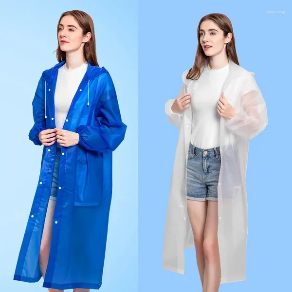 Regenmäntel Mit Kapuze Regen Poncho Wasserdichte Windjacke Frauen Regenmantel Männer Schwarz Kleidung Abdeckungen EVA Jacke Mäntel Regenbekleidung