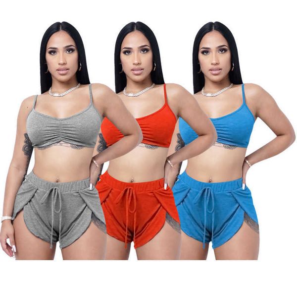 Yoga Suits Designer Roupa de duas peças Definir feminino de pilhas de rastreio 2 PCS CAMI CROP TOP FLIT HOT Pant Suit