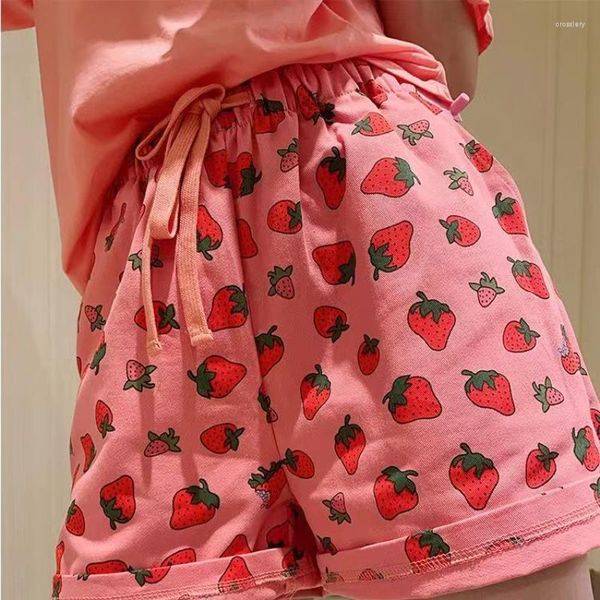 Женские шорты Strawberry Full Print Women Korean Style Cargo Harajuku Pink Casual Kawaii Летняя распродажа 2023