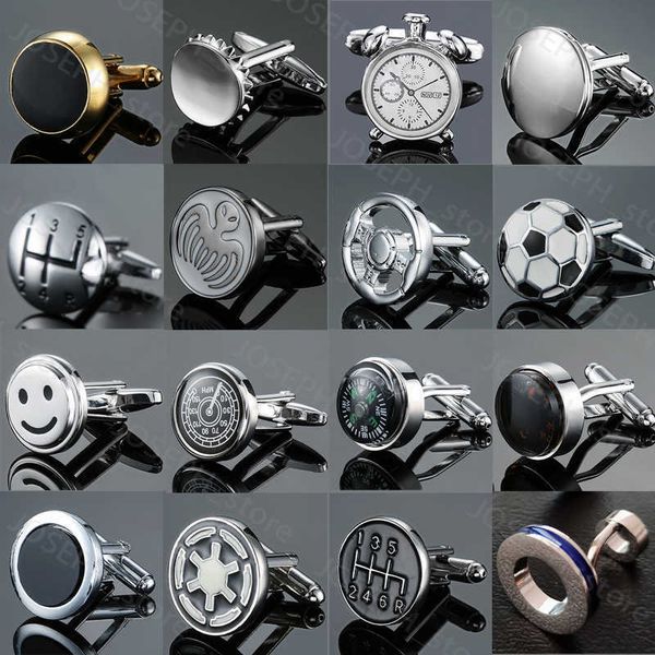 BUFF Links de alta qualidade Copper Fashion Camisa francesa Cufflinks de alta qualidade Round Design Car Stall Speedometer Compass Cufflinks J230413