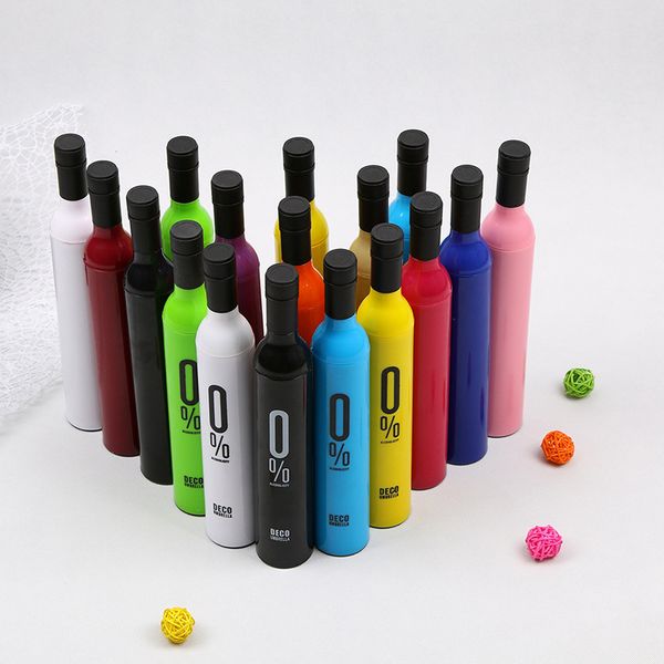 Ombrello bottiglia creativo Multifunzione Doppio scopo Ombrelli colloidali in argento Moda Bottiglie di vino in plastica Parasole Comodo FMT2052