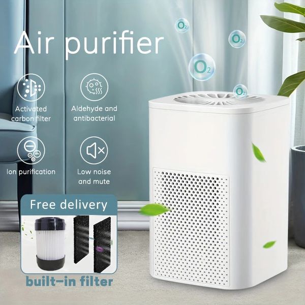 Purificadores de ar Desktop portátil Purificador de ar Filtro HEPA Formaldeído Esterilização Remoção de odores Odor de fumaça Filtro de ar para escritório doméstico 231113