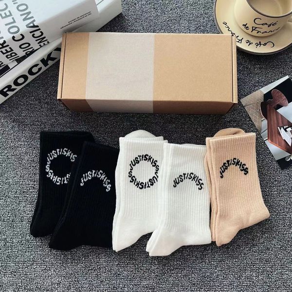 Herrensocken, Herren, Sport, Mode, Damen, hochwertige Baumwolle, klassischer Buchstabe, atmungsaktiv, 100 % Basketball, Fußball, Outdoor, Geschenkbox9z50