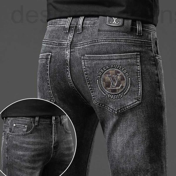 Мужские джинсы дизайнерские осенние и зимние потертые хлопковые джинсы крупных брендов, популярные в Европе облегающие эластичные леггинсы для мужчин и молодежи, брюки AJ J2Y8