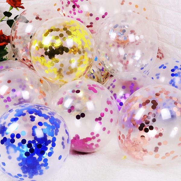 Decoração de festa 10pcs 12 polegadas Balão de lantejoulas prateadas confetes de confete de látex Crianças de casamento