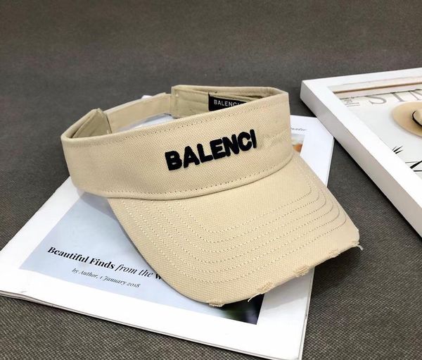 2023 marca de designer letra dupla letra vazia capital casual visor de verão sun hat hat esportes feminino tênis de golfe ao ar livre fita de cabeça snapback baseback