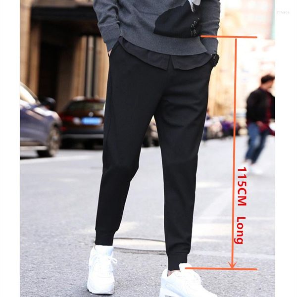 Erkek pantolon spor joggers öğrencileri uzun boylu erkekler ekstra uzun ter bahar sonbahar 4xl polar sıcak erkekler pist eşofmanları kış pantolon