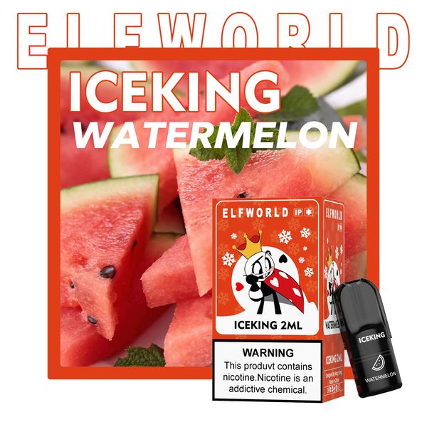 ELFWORLD ICEKING Substituível 600 Puff 2ml Bobina de malha E-Cig 0% 2% 5% Caneta Vape descartável por atacado