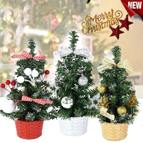 Weihnachtsdekorationen, 20 cm, Mini-Baum, Tischdekoration, künstliche Kiefer mit Kugeln für Zuhause, Weihnachten, Party, Dekoration, Jahr, Noel-Geschenke 231113