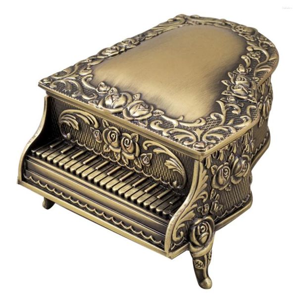 Astucci per gioielli Scatola per pianoforte Orecchini in acciaio inossidabile Contenitore Vassoio Custodia in metallo per ornamenti domestici