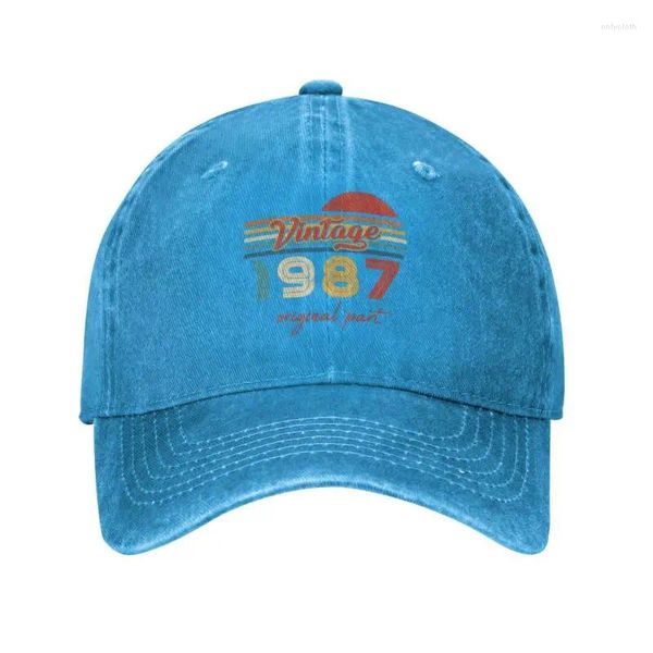 Ball Caps Punk Unisex Baumwolle Vintage 1987 Original Teil Baseball Kappe Erwachsene Einstellbare Papa Hut Für Männer Frauen Im Freien