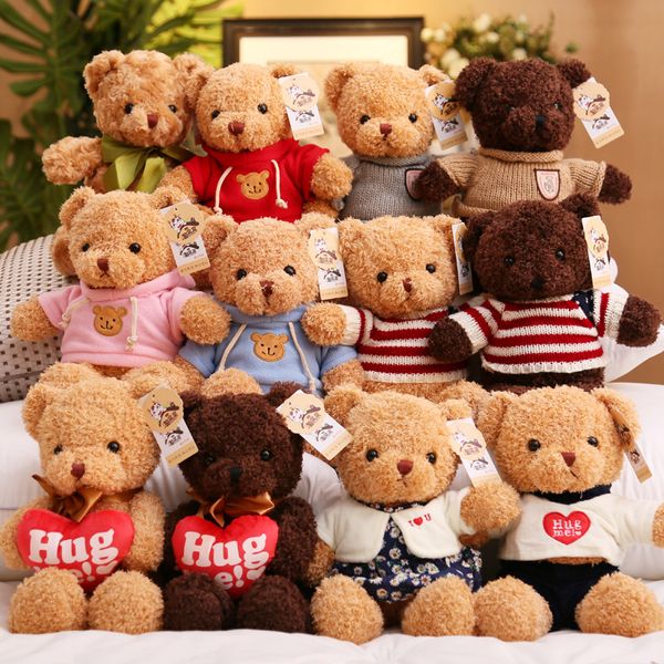 30cm Teddy Bear Toys Teddy faça seu próprio brinquedo de pelúcia Urso de pelúcia fofo com suéter para presente de aniversário