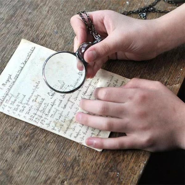 Anhänger Halsketten Reading Loupe Halskette Vergrößerung Glas für Frauen Männer Beobachten Schmuck Reparaturlinsen Hobby Handwerk Werkzeug Haushalt