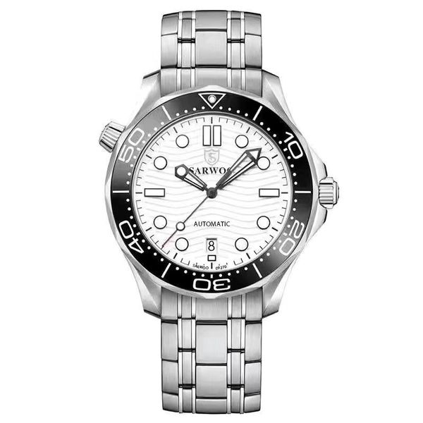 Luxus 150 300 600 Uhr 2813 Automatik Mechanisch Modegeschäft Uhr Leuchtende Keramik Edelstahl Uhrwerk Wasserdicht Sport-Seepferdchen-Armbanduhr Tauchen