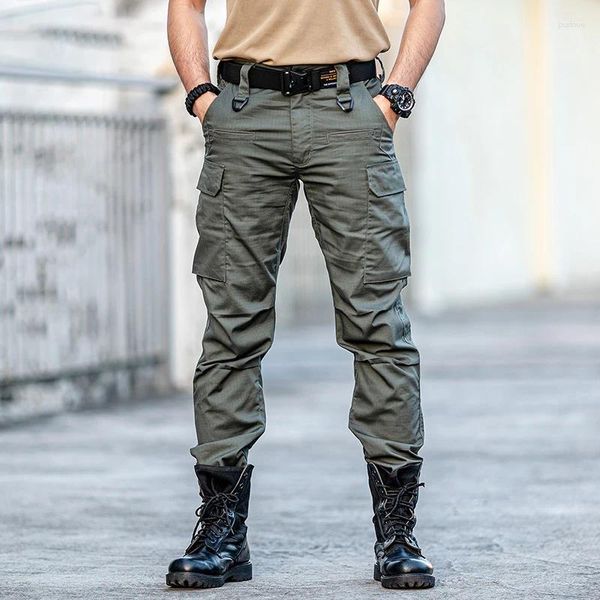 Мужские брюки с несколькими карманами, тактические водонепроницаемые брюки-карго, мужские армейские брюки SWAT, мужские износостойкие рабочие беговые брюки
