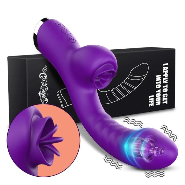 Vibradores Vibrador para Mulheres 2 em 1 Lambendo Máquina Clitóris Estimulador GSpot Poderoso Vibro Vibrador Wand Feminino Clit Sucker Adulto Brinquedos Sexuais 231113