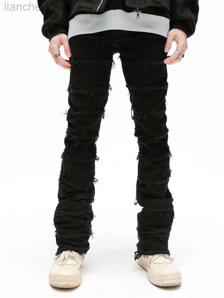 Jeans Masculino Liu Su Emagrecimento Jeans Moda Hip-Hop Roupas de Rua Calças de Viagem Lenta Famosas Marcas de Designer Calças Masculinas roupas masculinas W0413