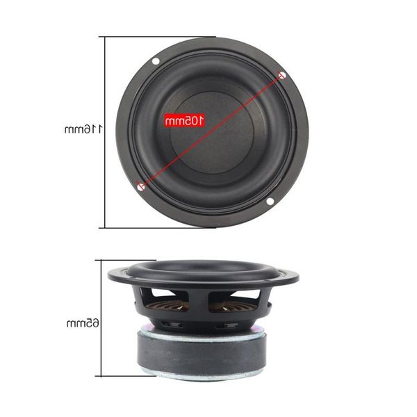 FreeShipping 4 pollici 40W Altoparlante Subwoofer Rotondo Woofer BASS ad alta potenza Home Theater 21 Unità Subwoofer 2 Altoparlanti Crossover FAI DA TE 1PC Pcpv