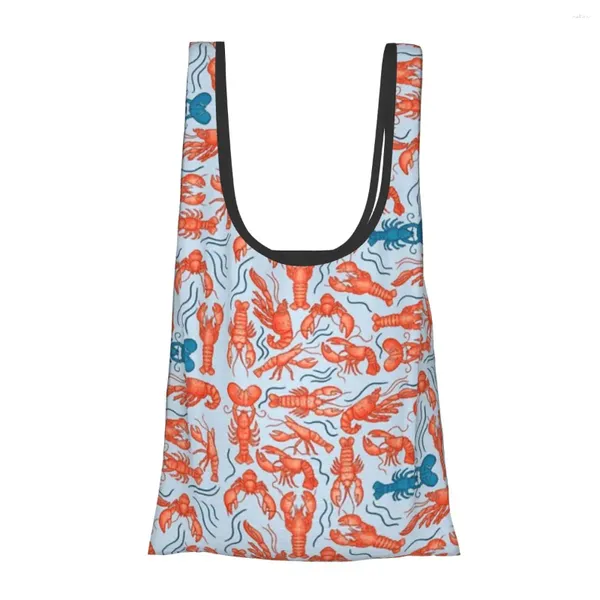 Сумки для покупок Rock Lobster-2, женская повседневная сумка на плечо, большая вместительная сумка-тоут, портативные складные сумки для хранения