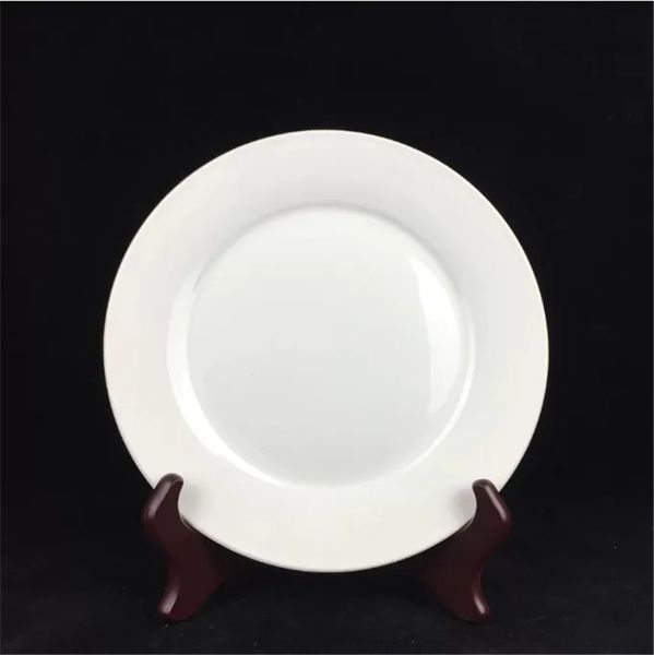 Piatti in ceramica a sublimazione da 8 pollici all'ingrosso Piatti da tavola in bianco con rivestimento a trasferimento termico rotondo da 10 pollici AAA nave veloce