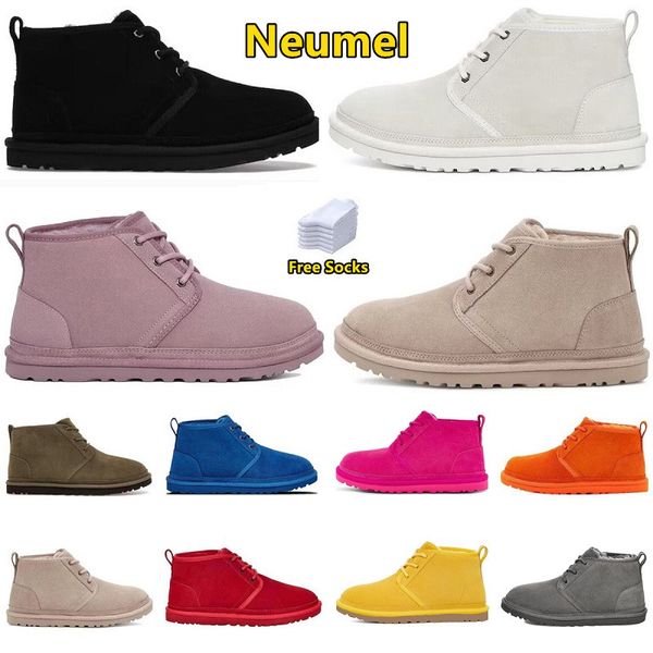 Designer Neumel Plataforma Botas Mini Neve Tasman Ankle Boot Sapatos Curto Moda Castanha Triplo Preto Branco Berry Inverno Mantenha Lã Quente Botas de Sapato de Couro Real