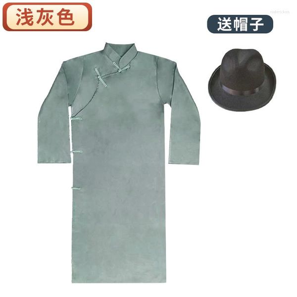 Ethnische Kleidung Baumwolle Leinen Kleid Chinesischer Stil Traditionelle Herren Uniform Einfarbig Bühnenkostüm Tunika Anzug