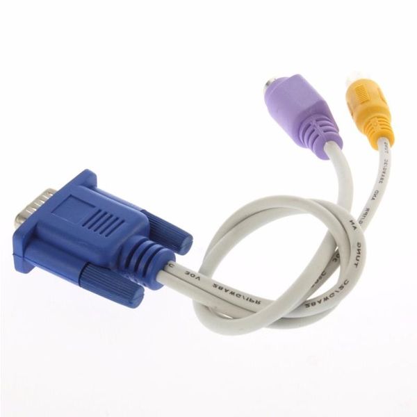 Freeshipping heißer neuer hochwertiger VGA-zu-TV-Konverter S-Video / RCA-OUT-Kabeladapter Hochwertiges Wsdun