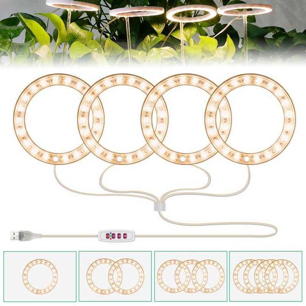 Grow Lights Growing Lamps Angel Ring Growth Light DC5V USB Phytolamp Für Pflanzen Led Vollspektrumlampe Für Zimmerpflanzensämling P230413