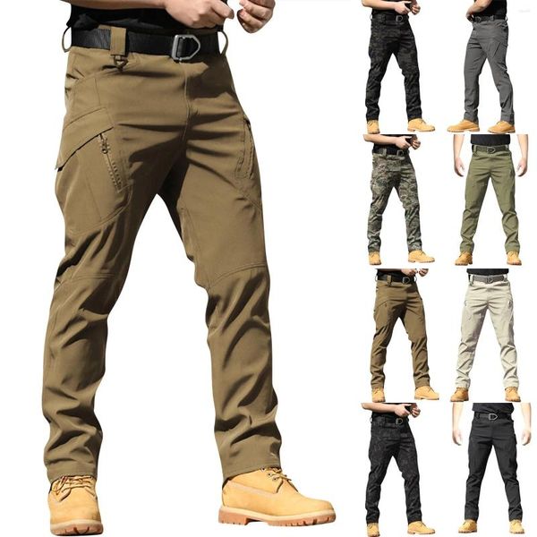 Calças masculinas 2023 tático esporte ao ar livre resistente ao desgaste macacão solto calças especiais forças camuflagem carga pantalones